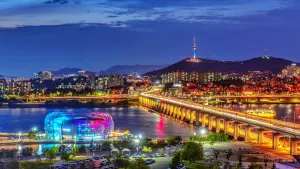 Featured image han river at night in Seoul south Korea