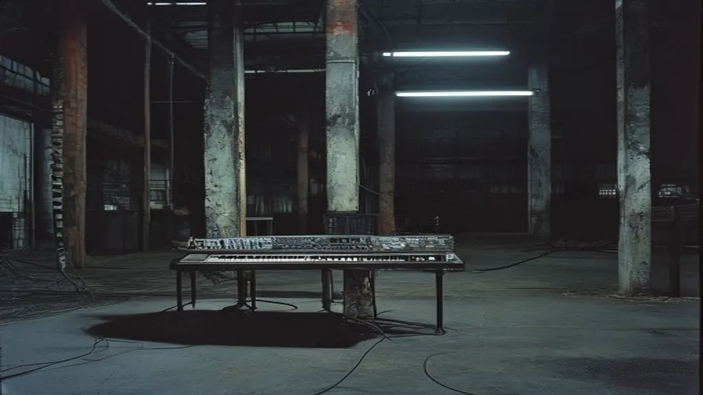Techno detroit warehouse darkness