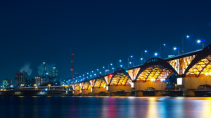 Han River bridge at night — night scene photograph