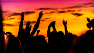 Day party at sunset — night scene photograph