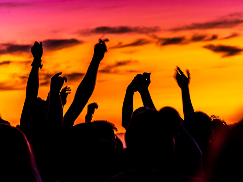 Day party at sunset — night scene photograph