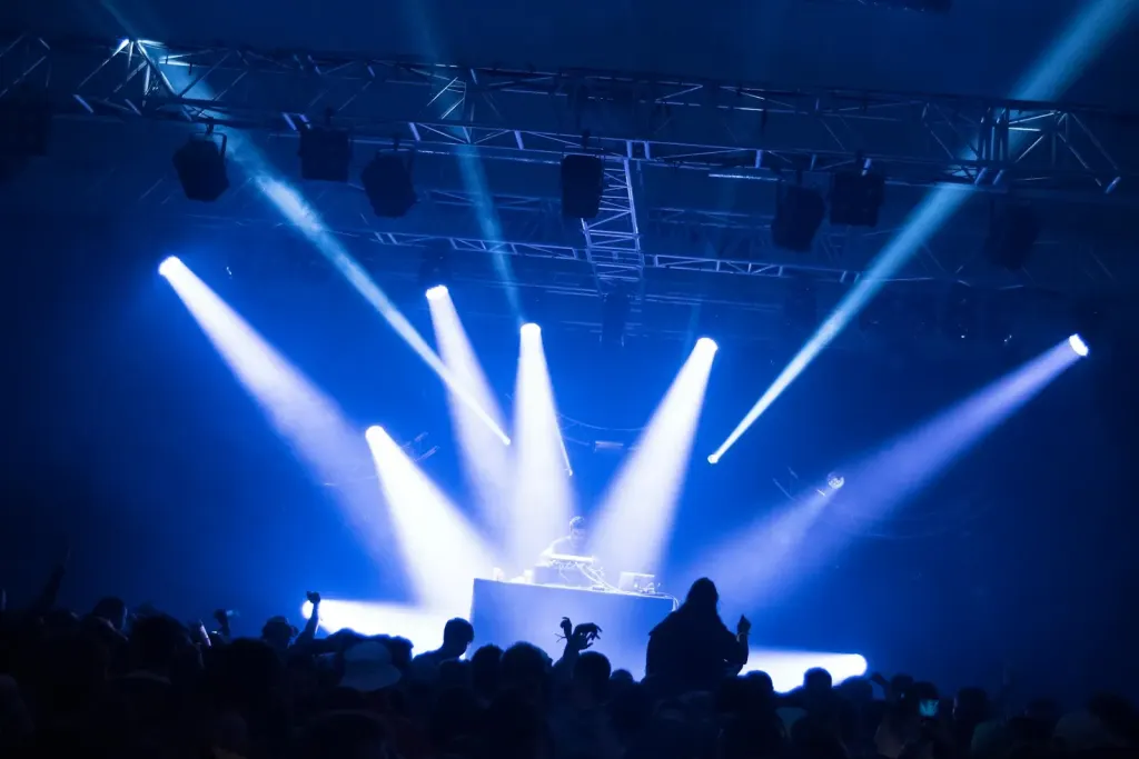 blue beams festival stage