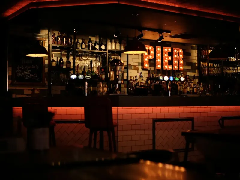 Dark club interior detail