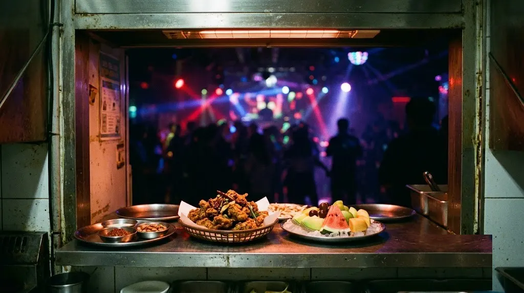 The kitchen pass at a Seoul club