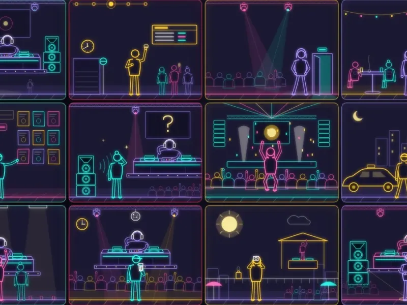 The twelve Clubber Types as glowing line-art portraits, from The Early Shift to The Veteran