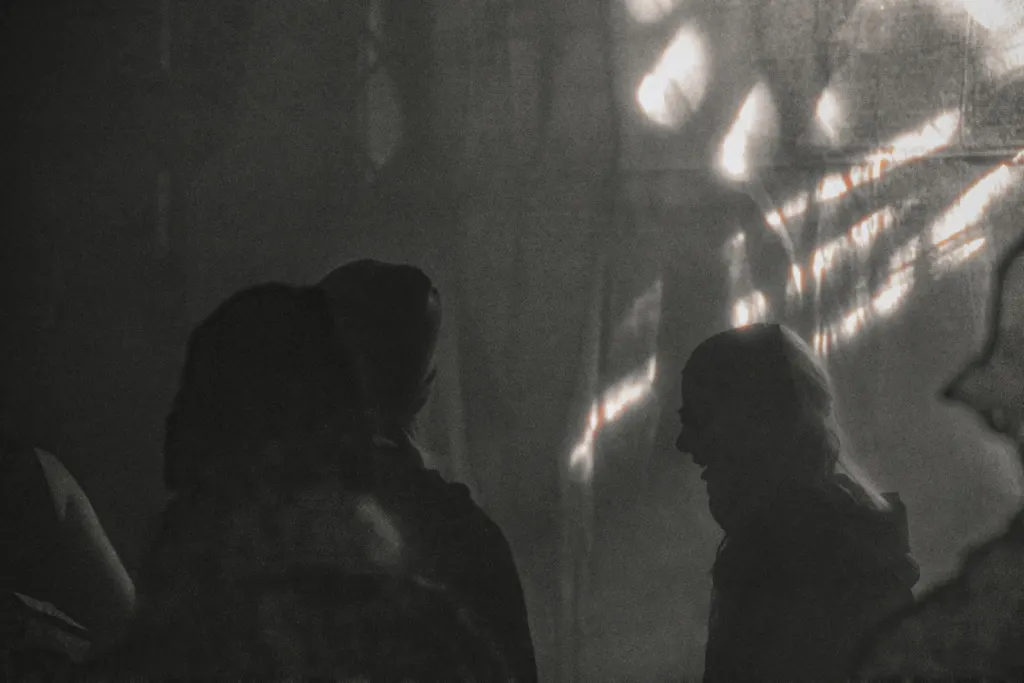dancers in silhouette strobe