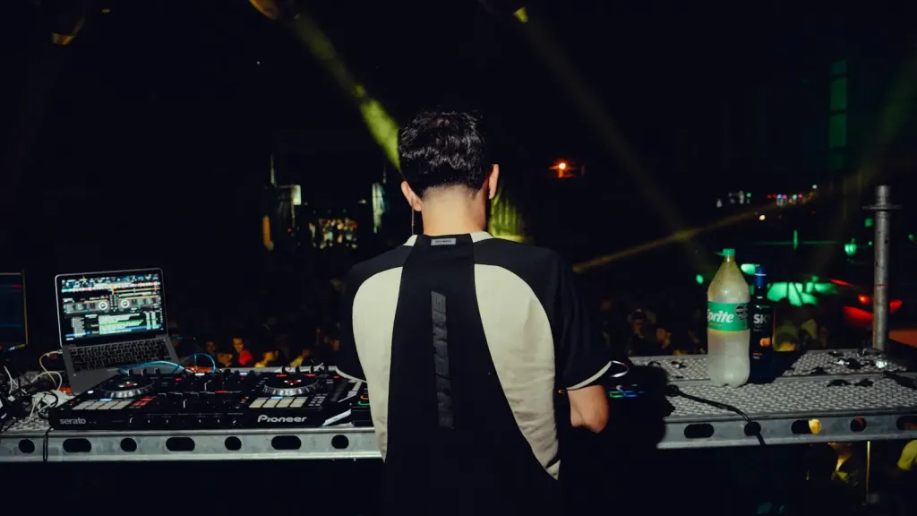 dj from behind festival stage