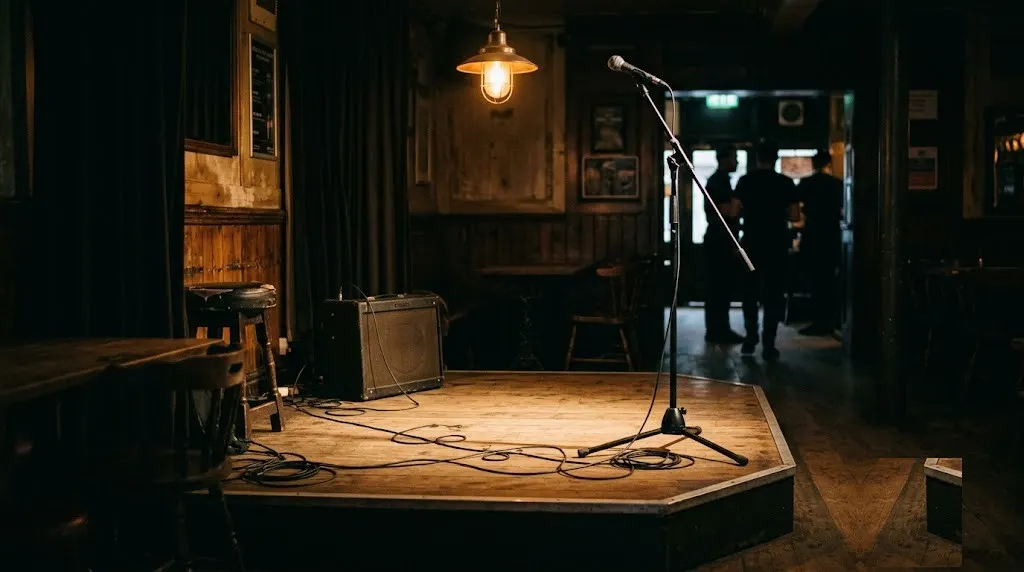 An empty stage before opening