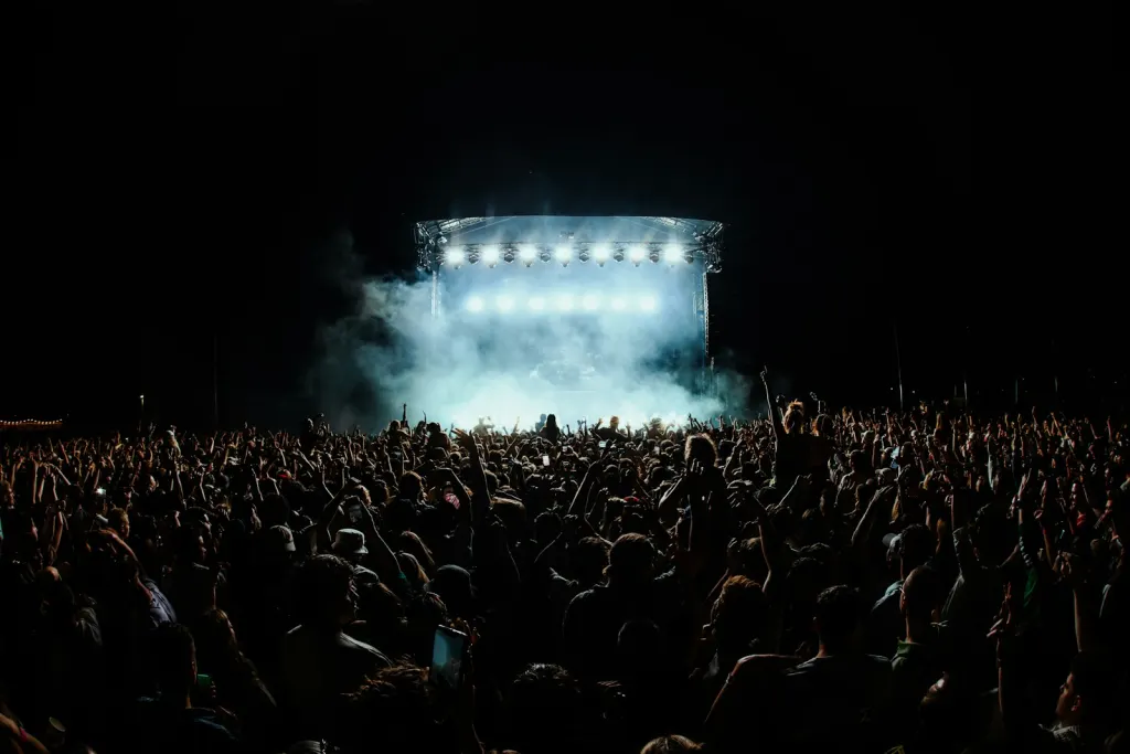festival main stage crowd night