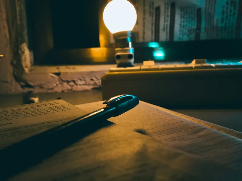 A notebook and a pen