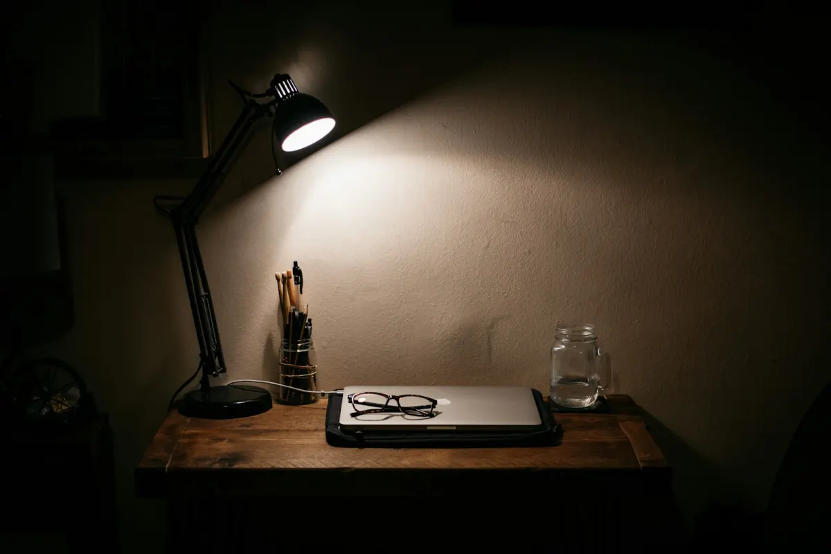 An office at night