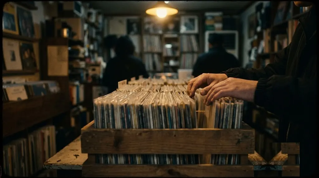 Digging in a record shop