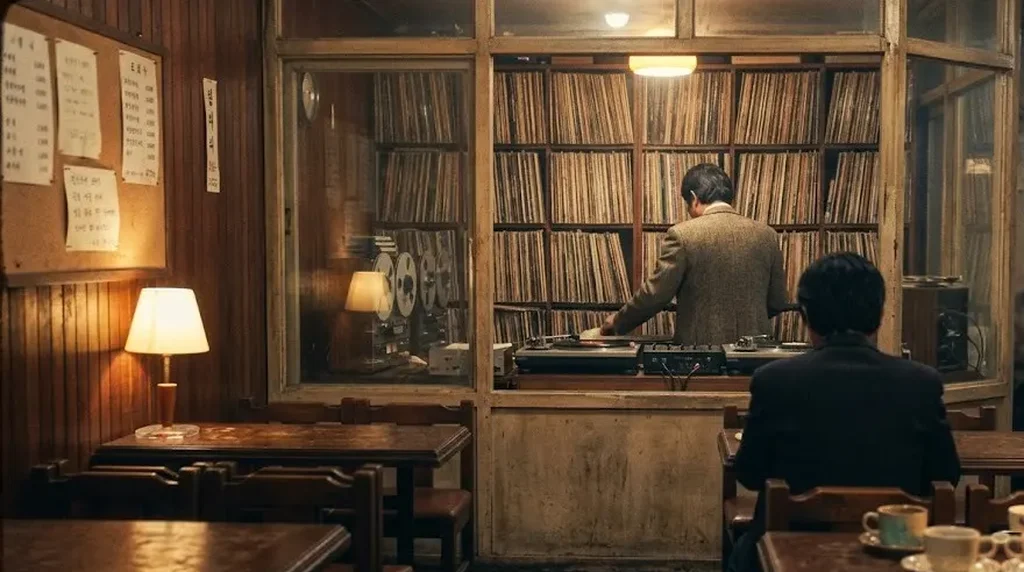 A recreated music dabang booth, as the weekend rooms ran until 2025