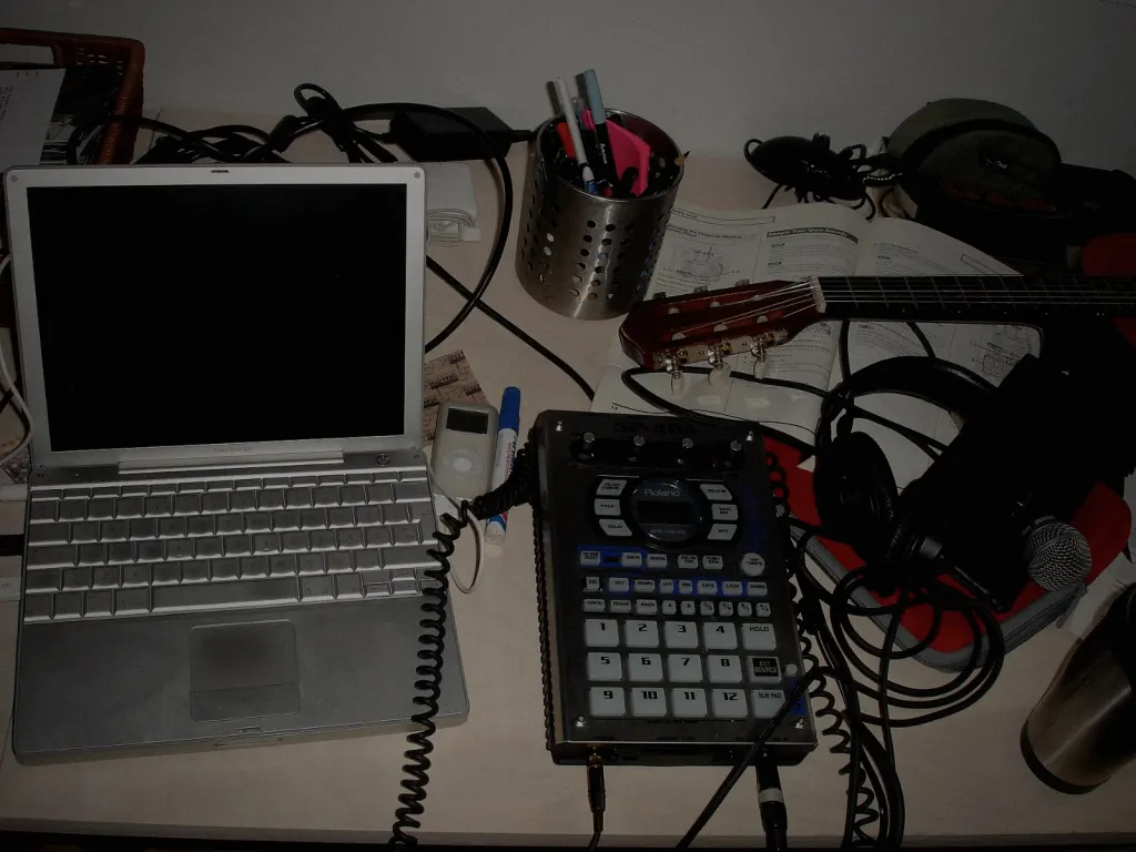 An SP-404 on the desk