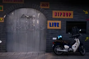 Seoul street wall with hip hop, jazz and live music signs