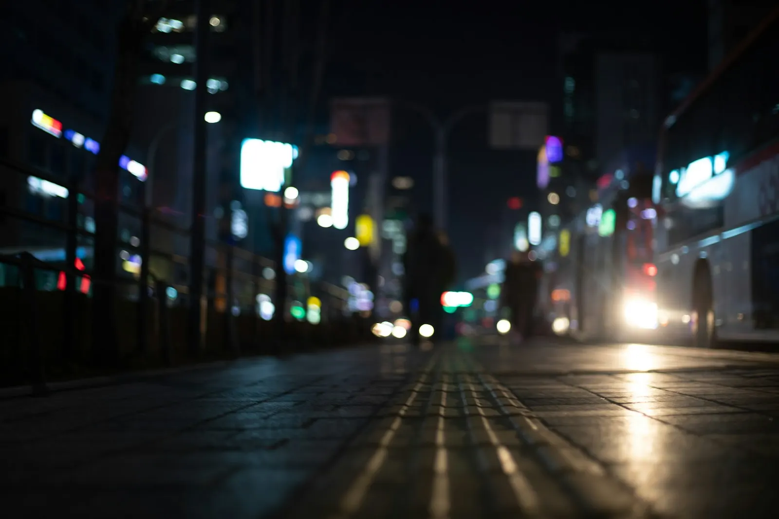Seoul side street at night