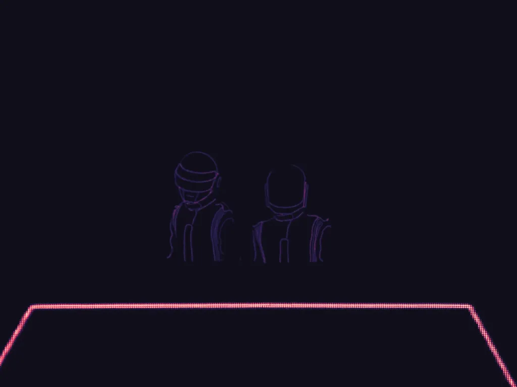 The closing moment of a Daft Punk show at NeverEverLand in Sydney, 2007, with the stage lit up.