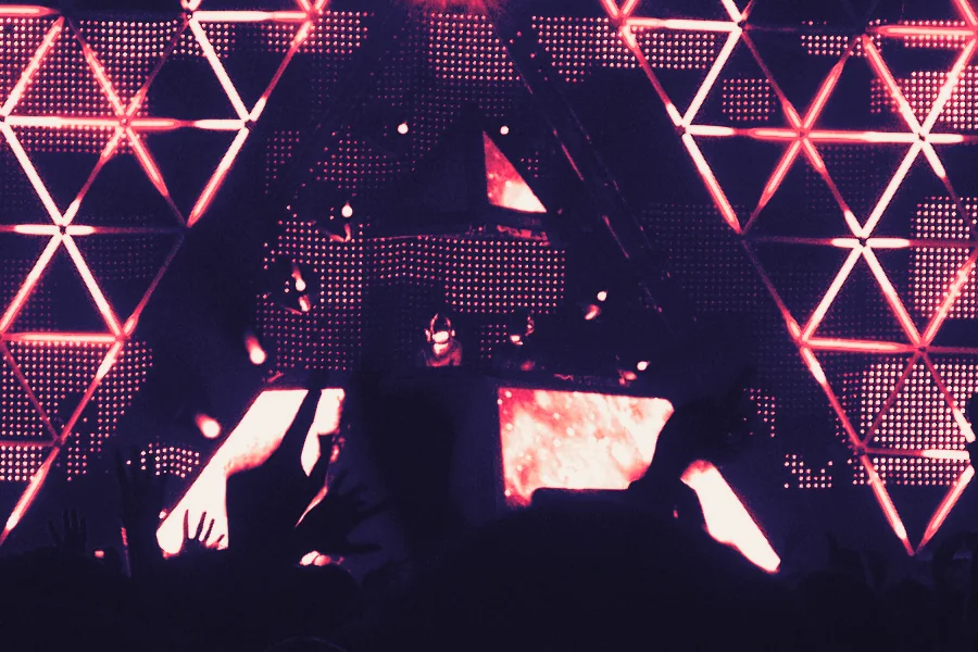 Daft Punk performing at Bercy in Paris on 14 June 2007, the show recorded for the live album Alive 2007.