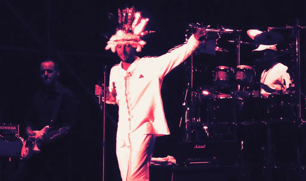 Jamiroquai on stage in Brescia, Italy, in 2003