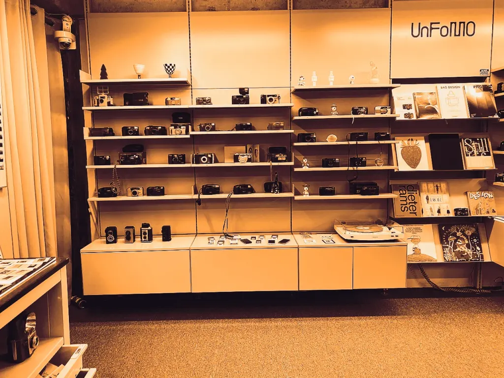 Film camera shop interior in Seongsu