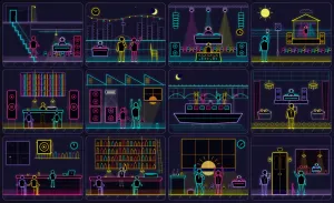 The twelve venue types, illustrated